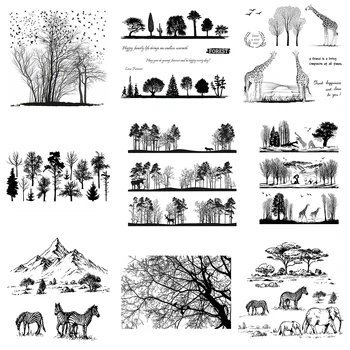 Wild Lesných Zvierat | Strom Siluety Zber Jasné Známky Pre DIY Scrapbooking Dekoratívne Karty, Takže Remeslá Zábavné Dodávky
